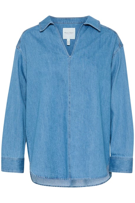 Langarm - Hemd Oversize fit Medium Blue Denim - Image 4
