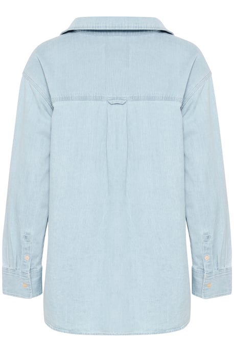 Langarm - Hemd Oversize fit Whiteish Blue denim - Image 5