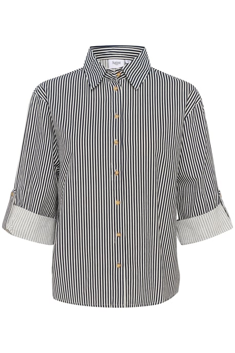 Langarm - Hemd Lockere Passform Ice Nightsky Stripe blue white - Image 4