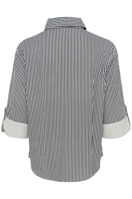 Langarm - Hemd Lockere Passform Ice Nightsky Stripe blue white - Image 5