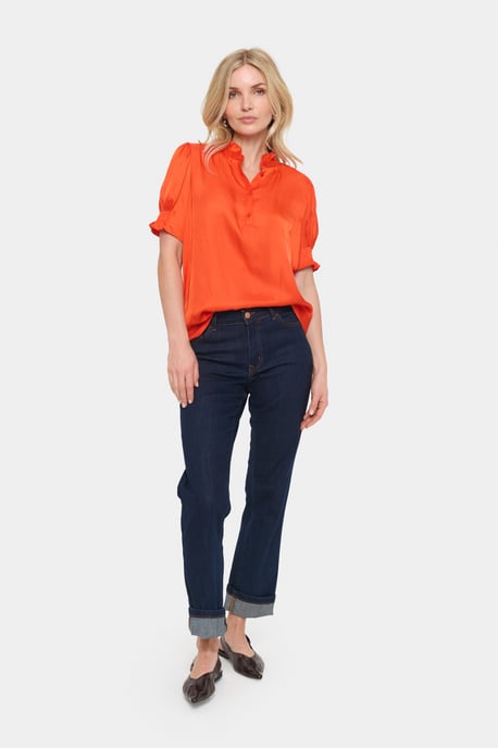 Langarm - Hemd Gerade Passform Poinciana orange - Image 1