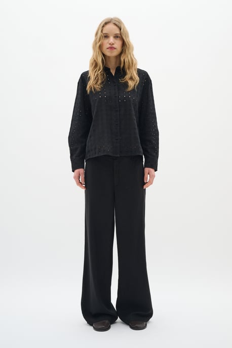 Langarm - Hemd Lockere Passform Blac - Image 2