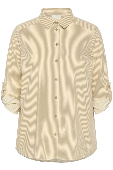 Langarm - Hemd Loose fit Chincilla / White stripe beige - Image 4