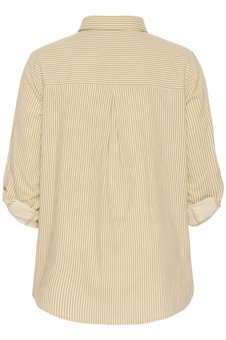 Langarm - Hemd Loose fit Chincilla / White stripe beige - Image 5