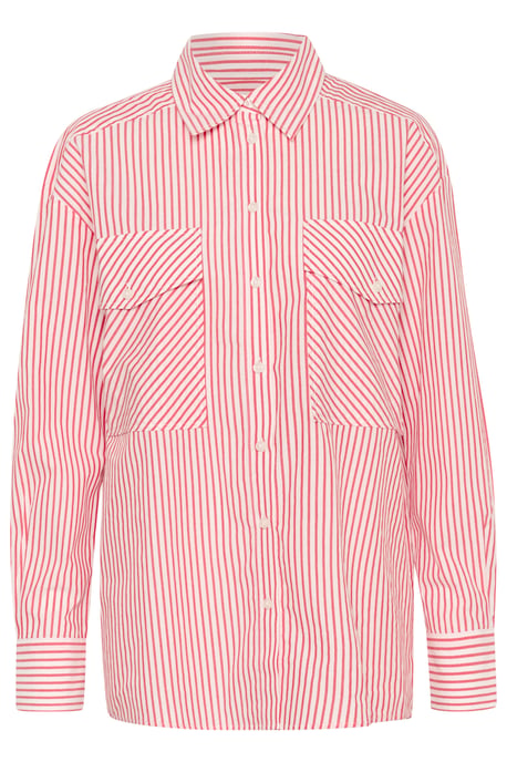 Langarm - Hemd Oversize fit Mars Red Stripe white red - Image 5