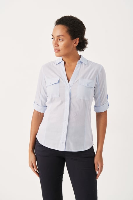 Langarm - Hemd Relaxed fit Heather blue - Image 3