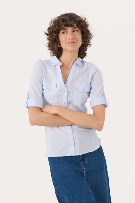 Langarm - Hemd Relaxed fit Heather blue - Image 4