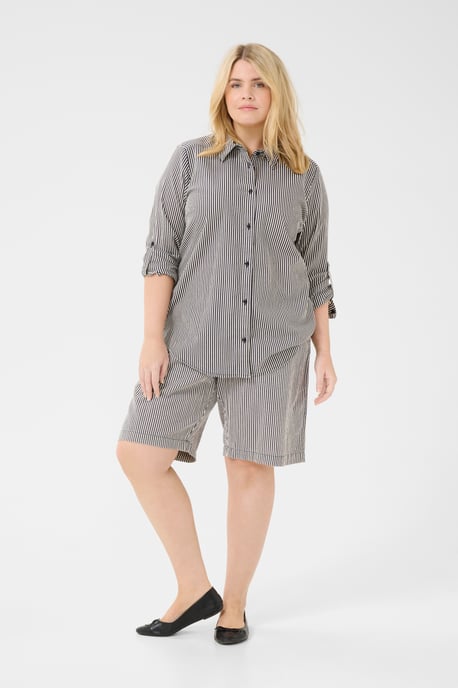 Langarm - Hemd Loose fit Midnight/White Stripe blue white - Image 1