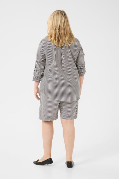 Langarm - Hemd Loose fit Midnight/White Stripe blue white - Image 2
