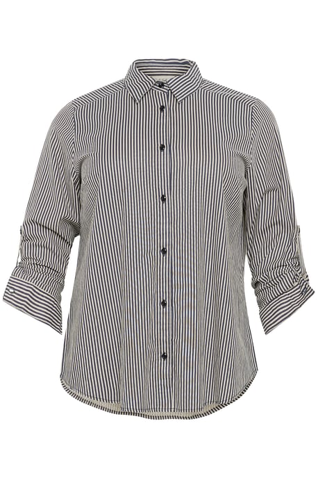 Langarm - Hemd Loose fit Midnight/White Stripe blue white - Image 4