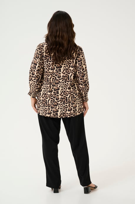 Langarm - Hemd Regular fit Naturel Leopard Print - Image 2