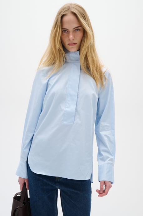 Langarm - Hemd Lockere Passform Pastel Blue light blue - Image 3