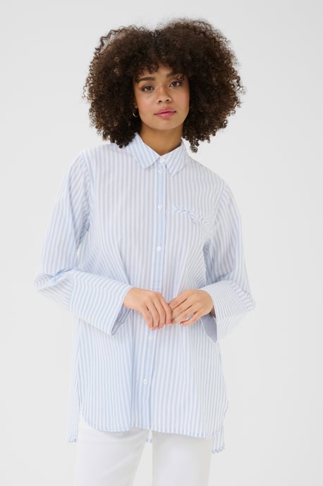 Langarm - Hemd Loose fit Blue/white Stripe blue white - Image 3
