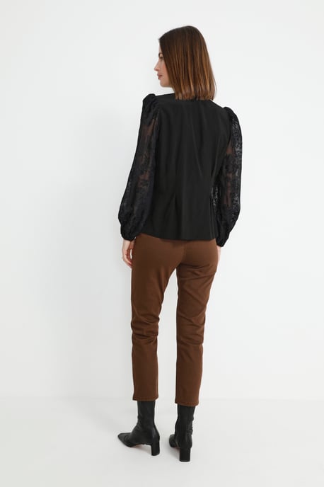 Langarmshirt Relaxed Fit Schwarz - Image 3