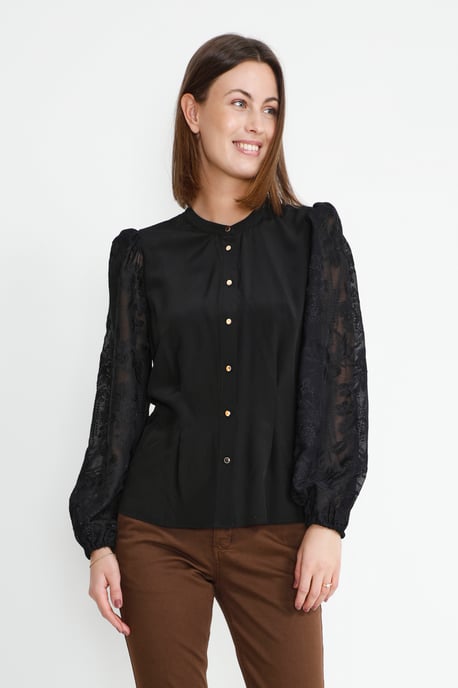 Langarmshirt Relaxed Fit Schwarz - Image 5