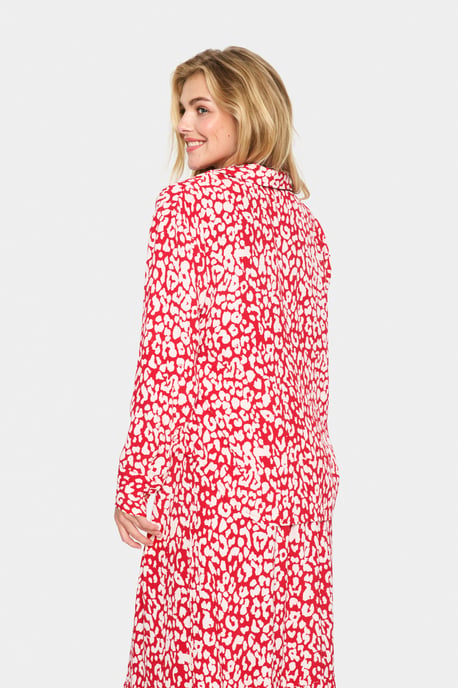 Langarm-Hemd Gerade Passform Crimson Leopard - Image 3