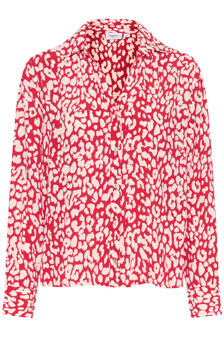 Langarm-Hemd Gerade Passform Crimson Leopard - Image 4