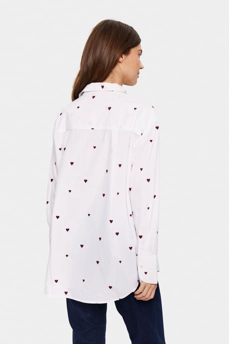 Langarm - Hemd Oversize fit Ice Burgundy Harts white - Image 3