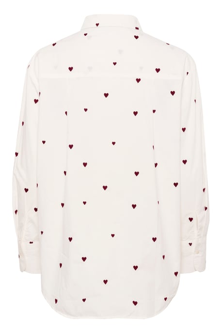 Langarm - Hemd Oversize fit Ice Burgundy Harts white - Image 5