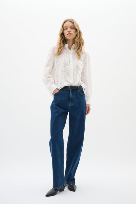 Langarm - Hemd Lockere Passform Pure White - Image 4