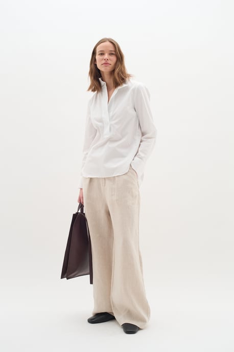 Langarm - Hemd Lockere Passform Pure White - Image 3