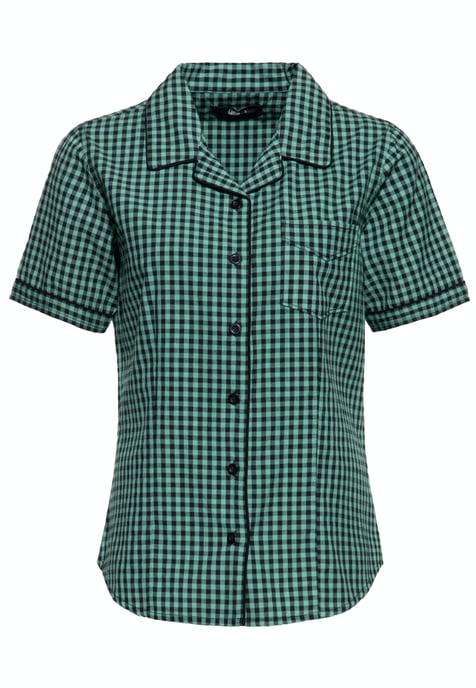 Queen Kerosin Damen Retro Hemdbluse mint - Image 1