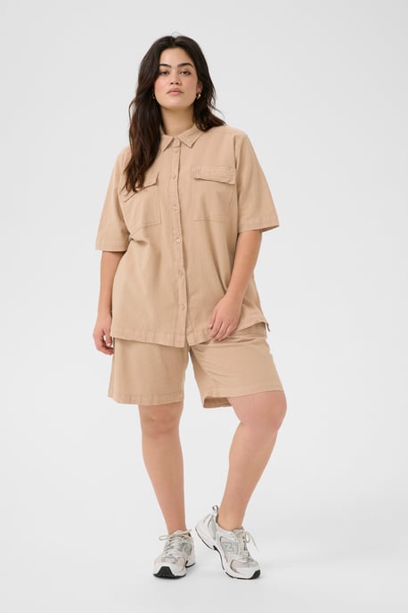 Kurzarmhemd Loose fit Classic Sand - Image 1