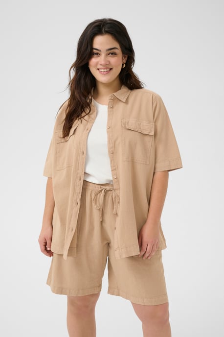 Kurzarmhemd Loose fit Classic Sand - Image 3