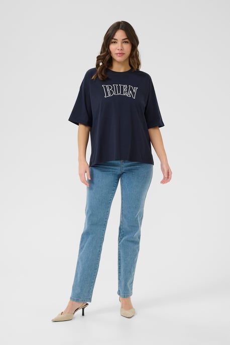 T-shirt Oversize fit Midnight M. W Chalk embroidery marine - Image 1
