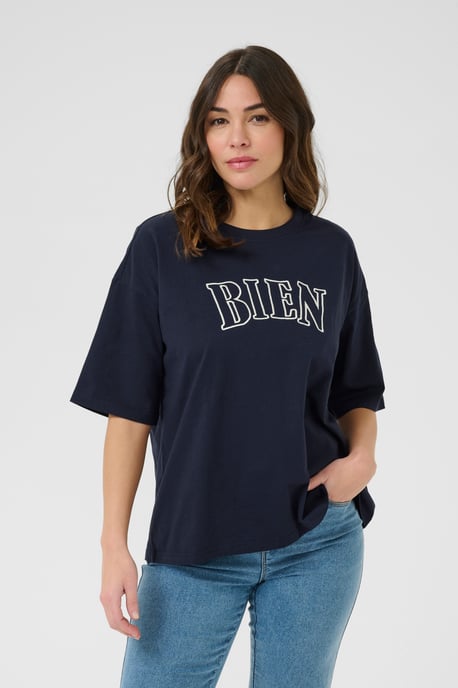 T-shirt Oversize fit Midnight M. W Chalk embroidery marine - Image 3