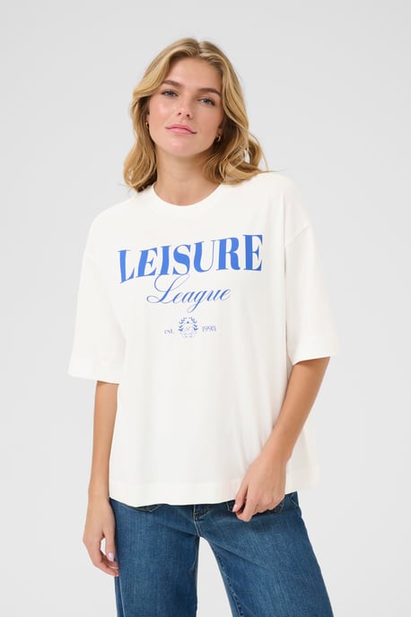 T-shirt Loose fit Chalk w. Surf the Web leisure white blue - Image 3