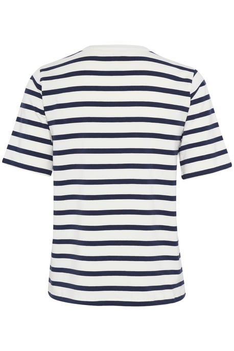 T-shirt Gerade Passform Navy and White Stripe - Image 5