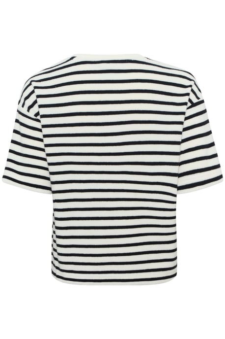 T-shirt Lockere Passform Black and Eggnog Stripe black white - Image 5