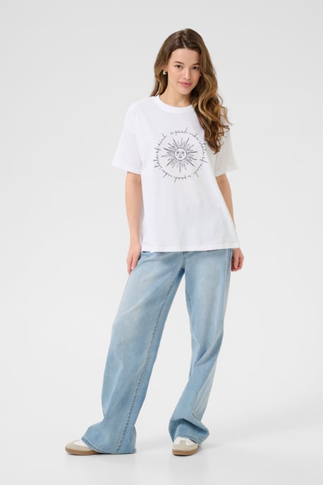 T-shirt Loose fit Optical White W Black Deep Sun white black - Image 2