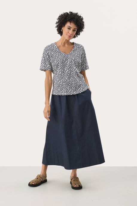 T-shirt Relaxed fit Navy Mini Grid Flower - Image 1