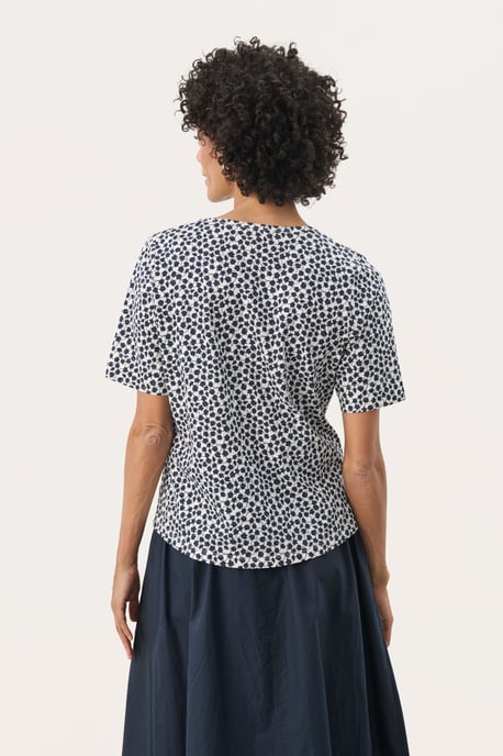 T-shirt Relaxed fit Navy Mini Grid Flower - Image 3