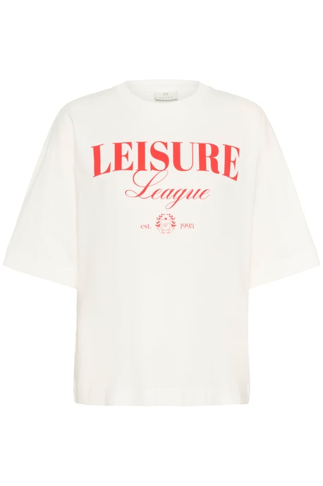 T-shirt Loose fit Chalk w. Fiery Red white red - Image 4