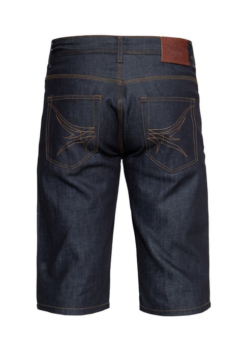 King Kerosin Herren Denim Shorts mit Pintstripe Stitching 50s Workwear dunkelblau - Image 2