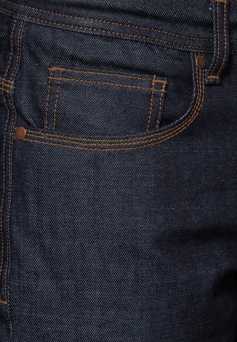 King Kerosin Herren Denim Shorts mit Pintstripe Stitching 50s Workwear dunkelblau - Image 3