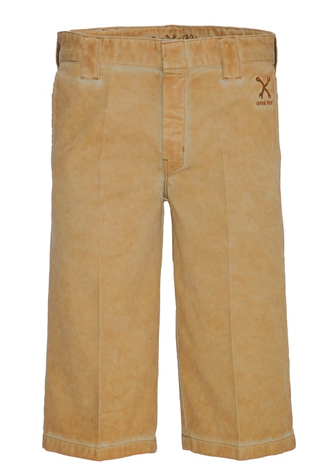 King Kerosin Herren King Kerosin Workwear Shorts in Oil-Washed Optik Garage Wear senf - Image 1