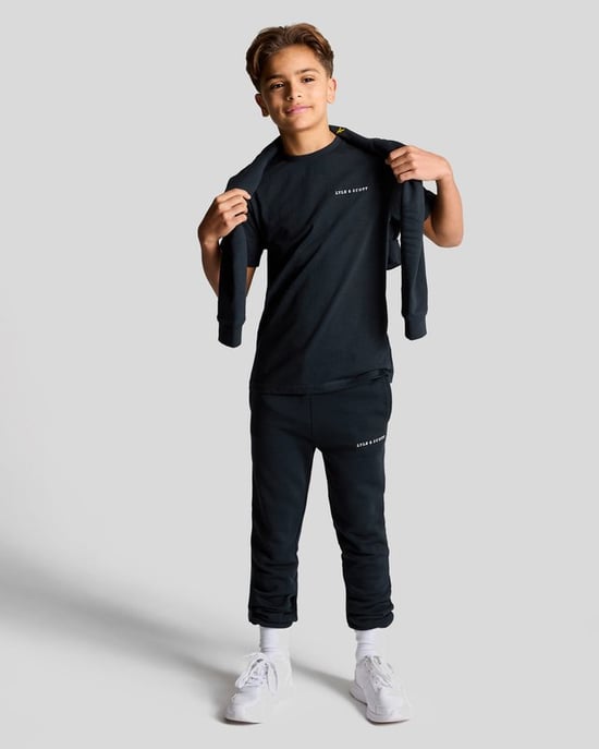 Lyle & Scott Kinder Script Bestickte Jogginghose - Dunkelblau - Image 2