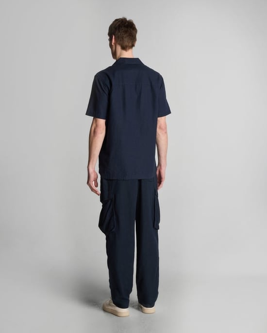 Lyle & Scott Baumwoll-Leinen Cargo-Hose - Dunkelblau - Image 3