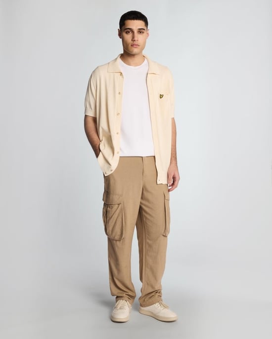 Lyle & Scott Baumwoll-Leinen Cargo-Hose - Sand - Image 2