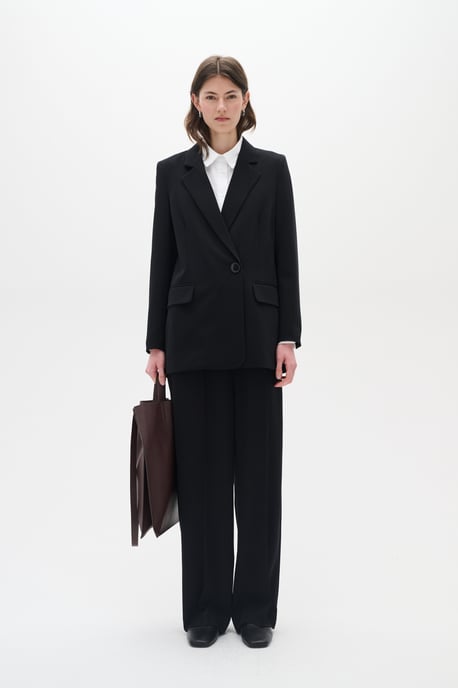 Pants Suiting Gerade Passform Blac - Image 1