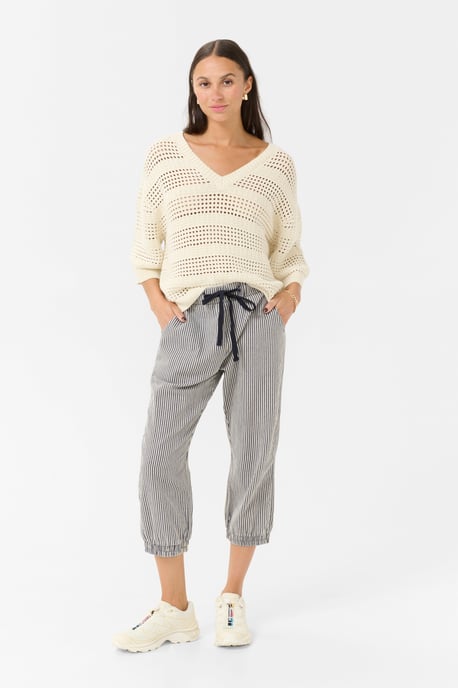 Pants Suiting Relaxed fit Midnight/White Stripe blue white - Image 2