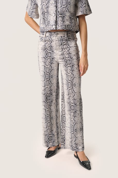 Pants Suiting Gerade Passform Grey Snake Print - Image 3