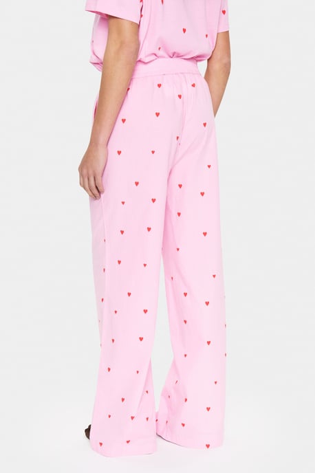 Lässige Hose, lockerer Schnitt, Bonbon-Feuerherzen pink - Image 3