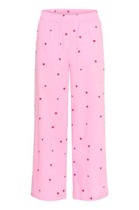 Lässige Hose, lockerer Schnitt, Bonbon-Feuerherzen pink - Image 4