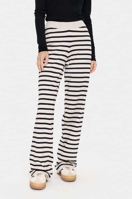Casual Hose Gerade Passform Gray Morn Mila Stripe black offwhite - Image 2