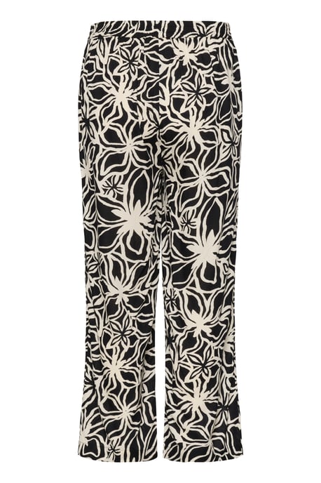 Casual Hose Loose fit Black / Light Beige Flower - Image 5